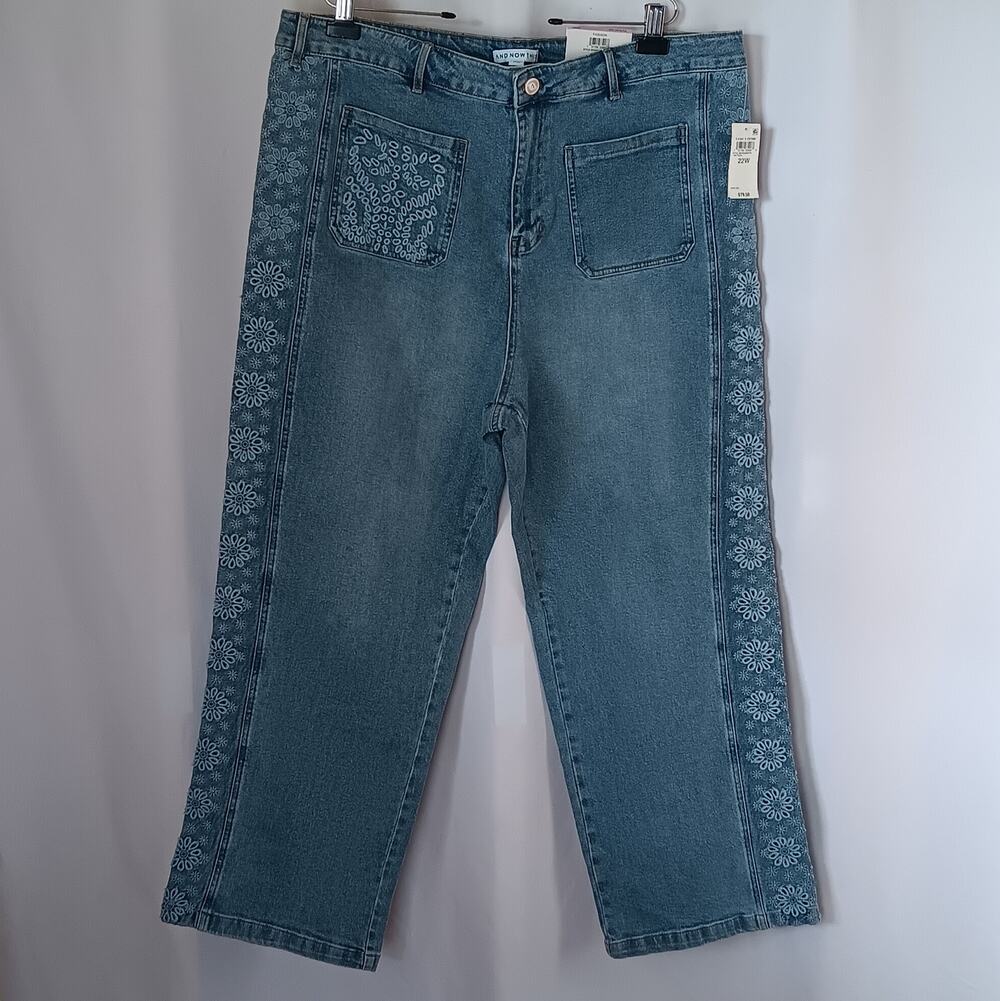 NWT And Now This Denim Jeans Women's Size 22W Eyelet Highrise NICE!